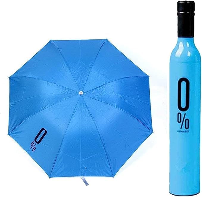 Born Free Bottle Umbrella Windproof Double Layer Umbrella with Bottle Cover for UV Protection & Rain