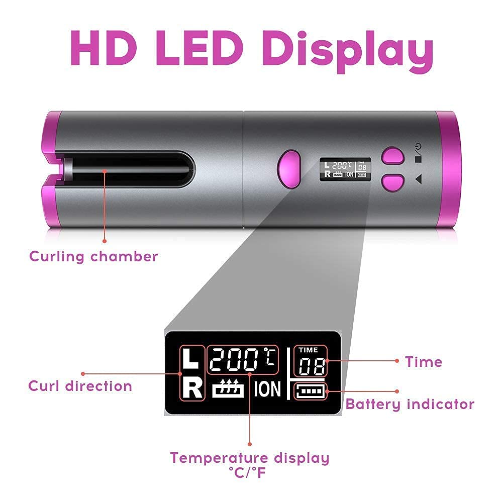 USB Rechargeable Cordless Hair Curler