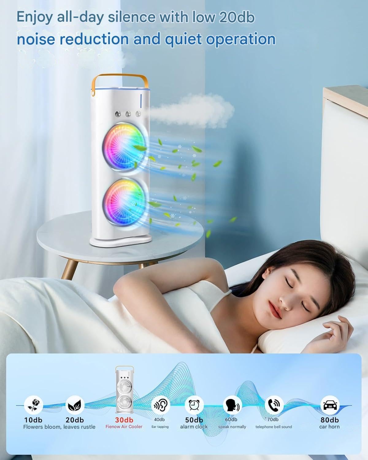 Rechargeable Cold Spray Air Fan with 280 ml Water Tank
