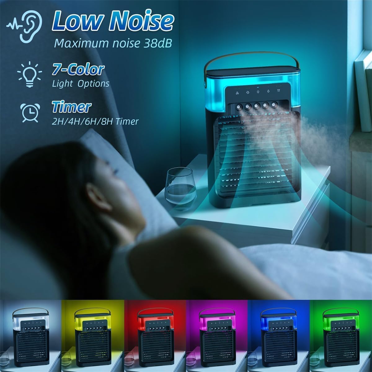 Portable Air Cooling Misting Fan for office, room, desk and car
