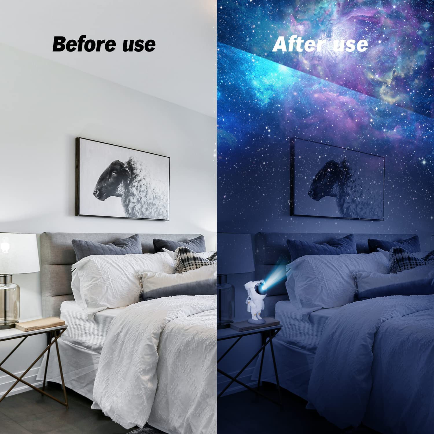 Astronaut Galaxy Projector – 360° LED Star Light with Remote & Timer