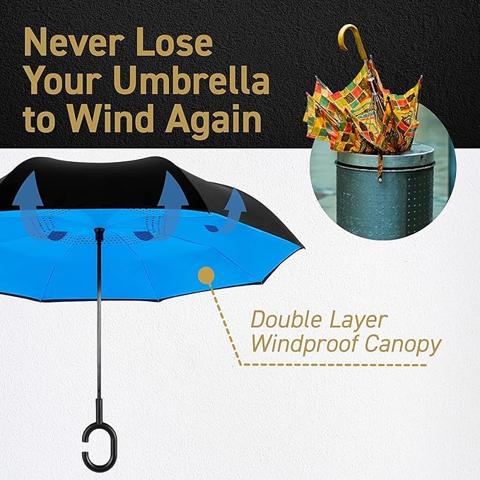 C-Shape Modern Double Layer Inverted Umbrella