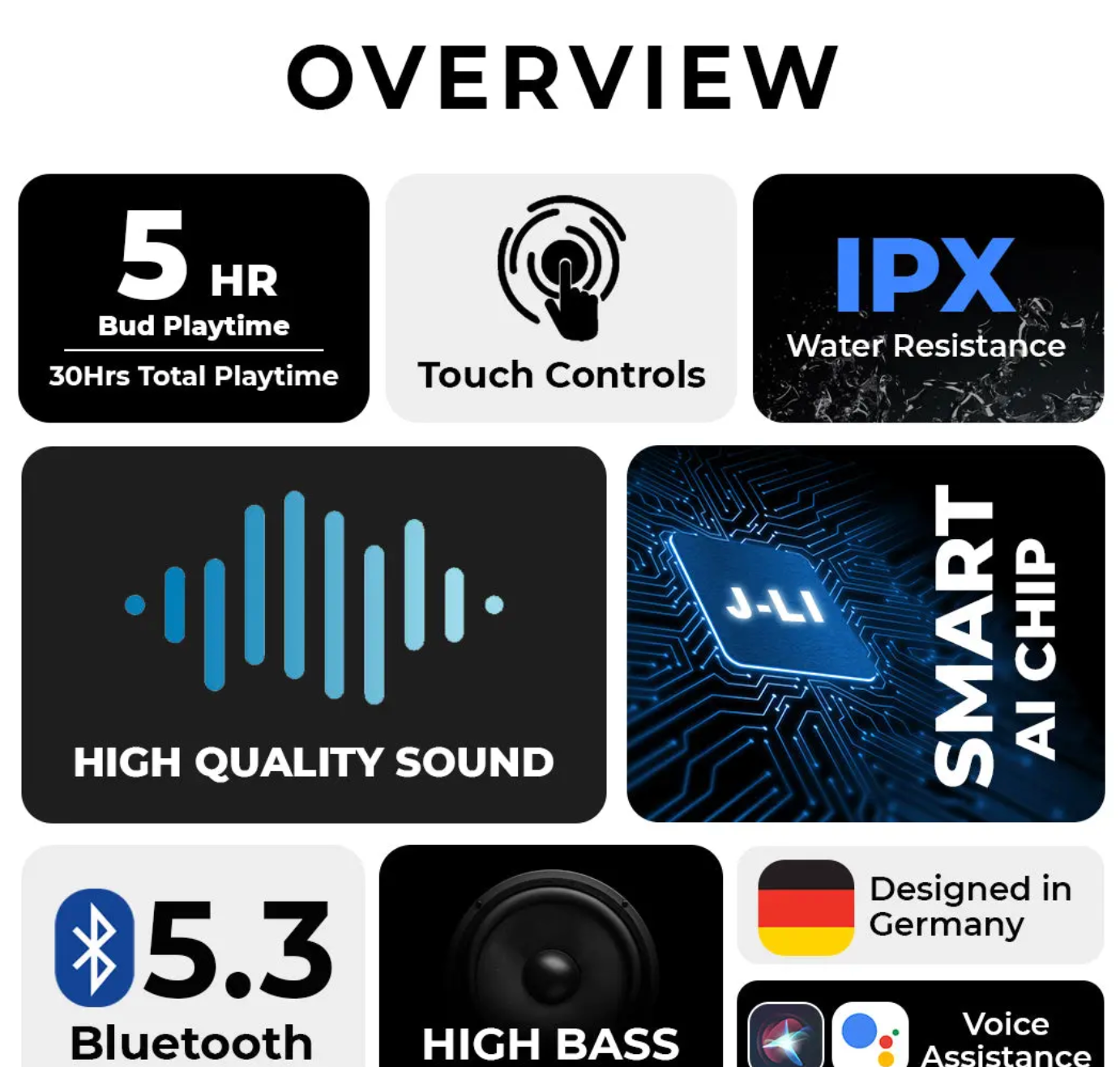 CurvePod Bluetooth Earbud | 30 Hr | High Bass | IPX Water Resistant