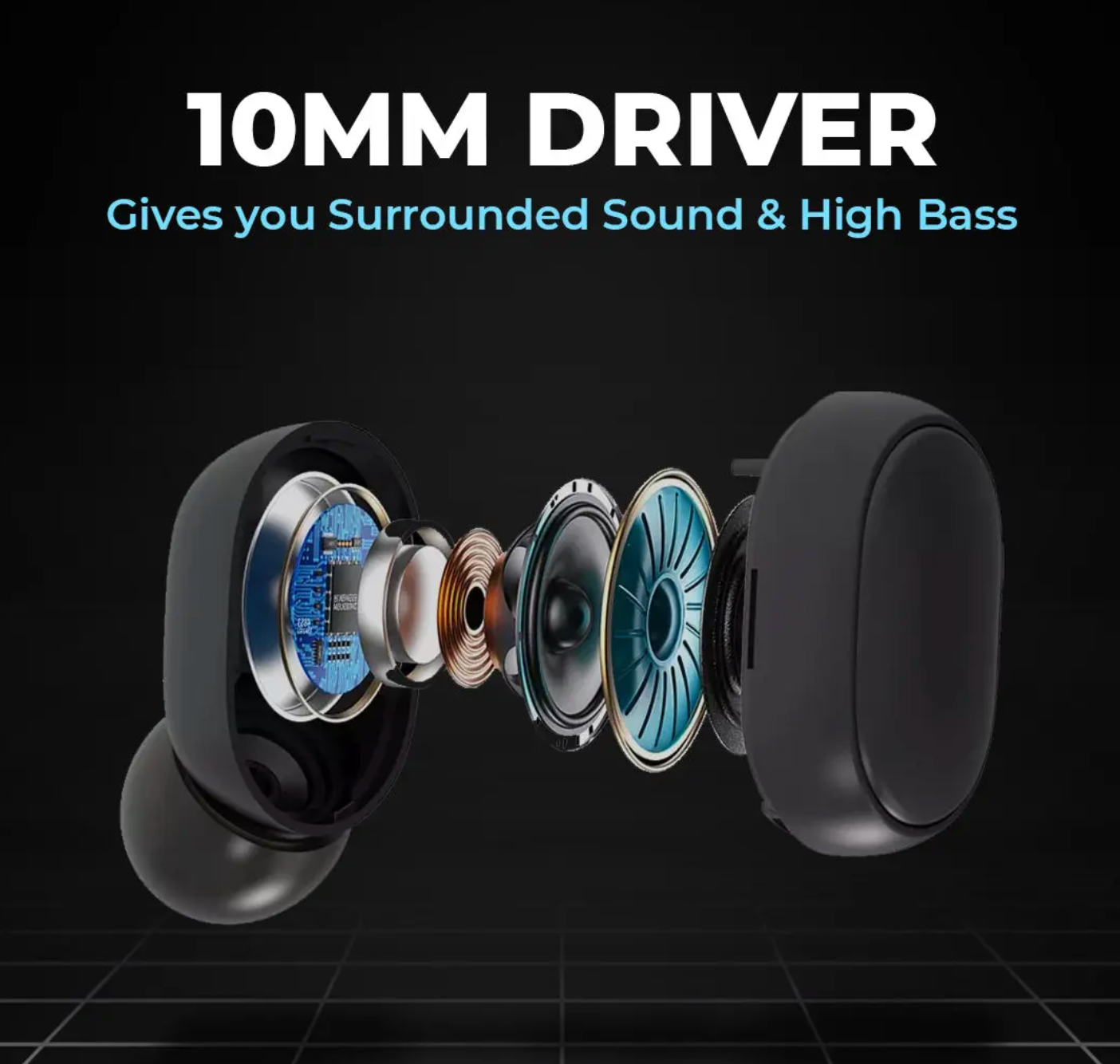 CurvePod Bluetooth Earbud | 30 Hr | High Bass | IPX Water Resistant