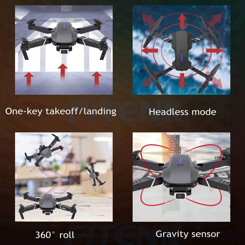 Dual Camera Drone E88 Pro RC Quadcopter Mainan Remote Dron Mini With Camera