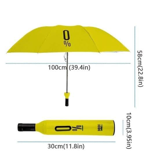 Born Free Bottle Umbrella Windproof Double Layer Umbrella with Bottle Cover for UV Protection & Rain