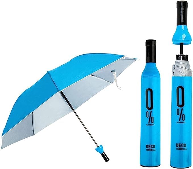 Born Free Bottle Umbrella Windproof Double Layer Umbrella with Bottle Cover for UV Protection & Rain