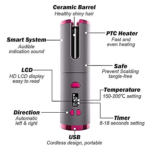 USB Rechargeable Cordless Hair Curler