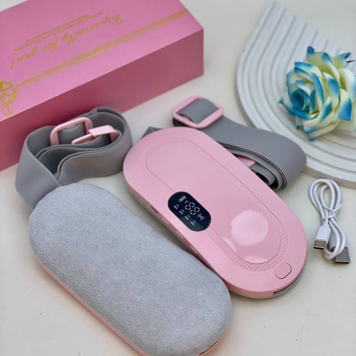 Period Cramp Relief Heating Pad with 4 Massage Modes