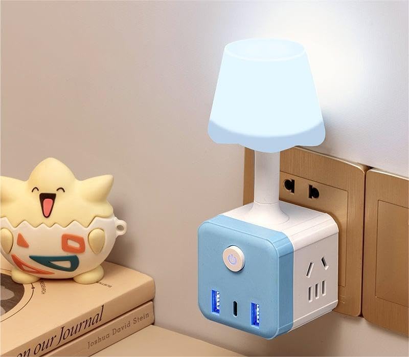 Remote Control LED Night Lamp – USB Powered, 12cm, Blue/White/Pink (Set of 3)