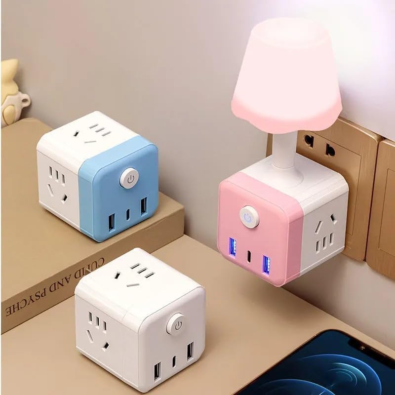 Remote Control LED Night Lamp – USB Powered, 12cm, Blue/White/Pink (Set of 3)