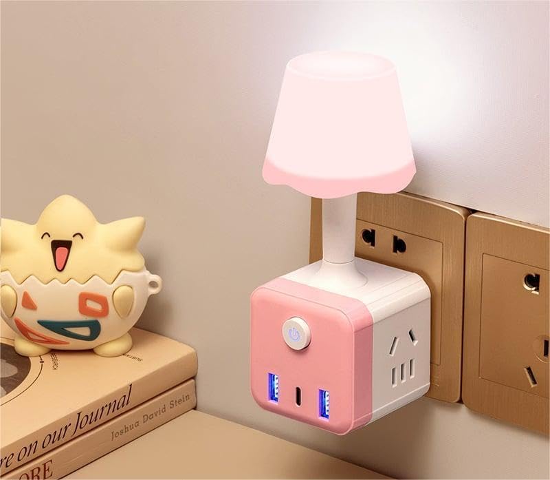 Remote Control LED Night Lamp – USB Powered, 12cm, Blue/White/Pink (Set of 3)