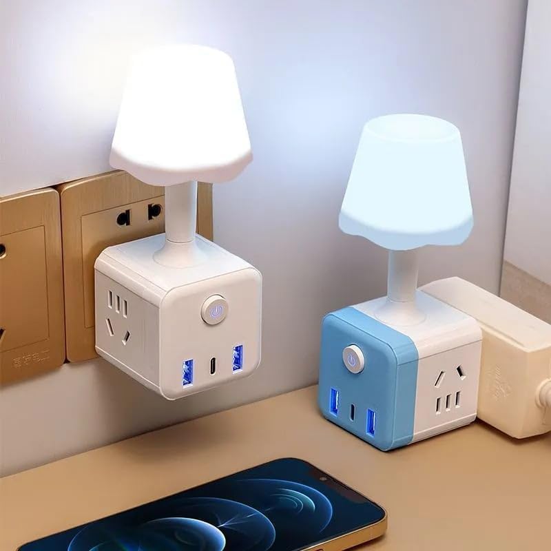 Remote Control LED Night Lamp – USB Powered, 12cm, Blue/White/Pink (Set of 3)