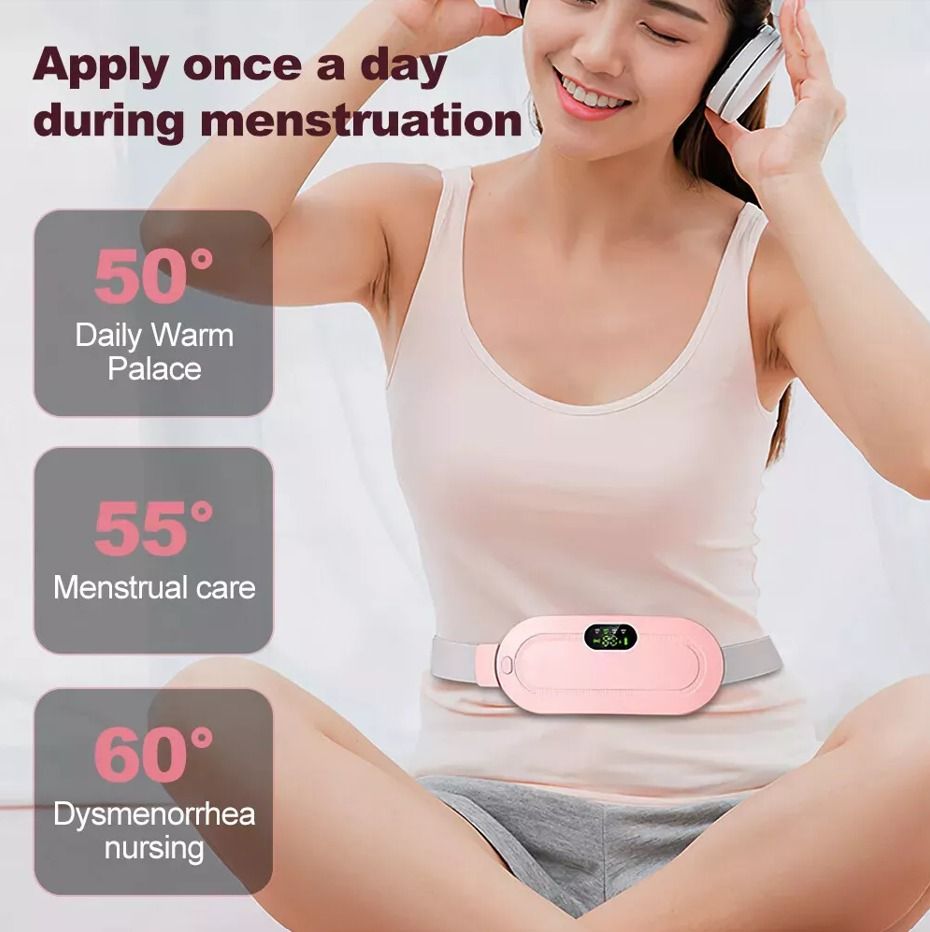 Period Cramp Relief Heating Pad with 4 Massage Modes