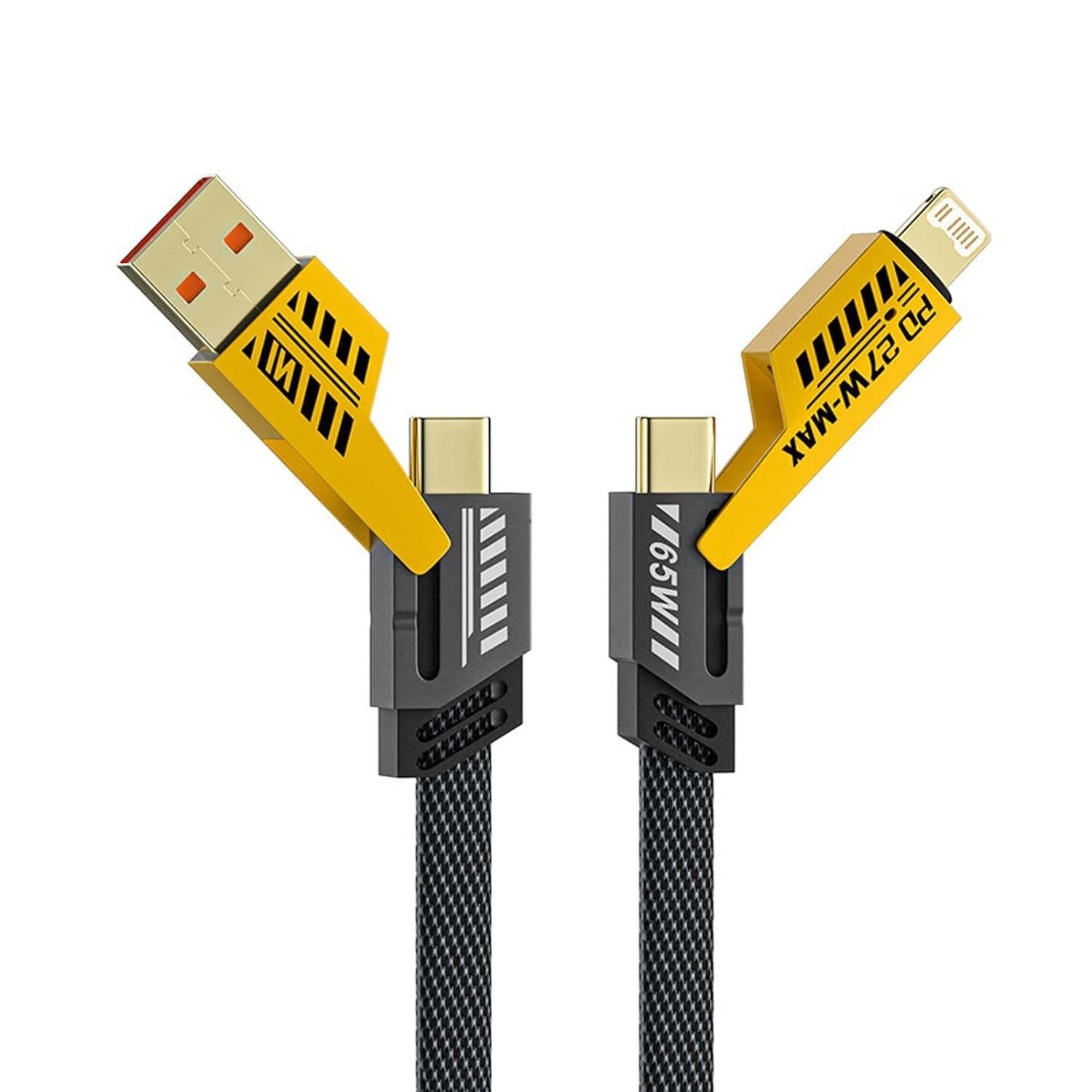 4-in-1 USB-C Charging & Data Cable: USB-C to Lightning, USB-C to USB-A, USB-A to Lightning, PD60W. Compatible with iPhone 15/14/13, laptops, and tablets.