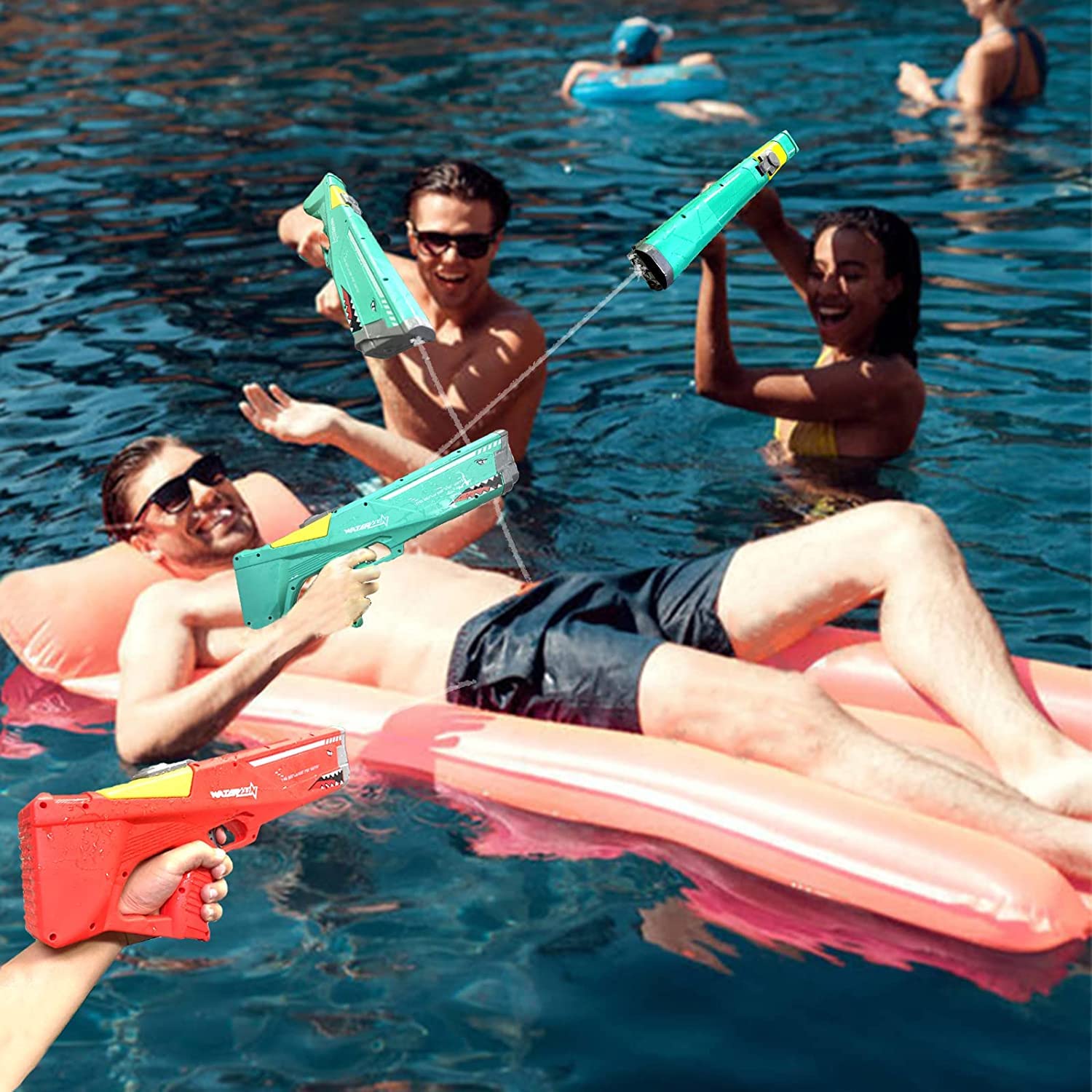 VikriDA Big Size Water Soaker Squirt Guns, 600CC & Excellent Range 40FT Holi Pichkari, Automatic Water Toys Gun for Kids & Adults - Multicolor