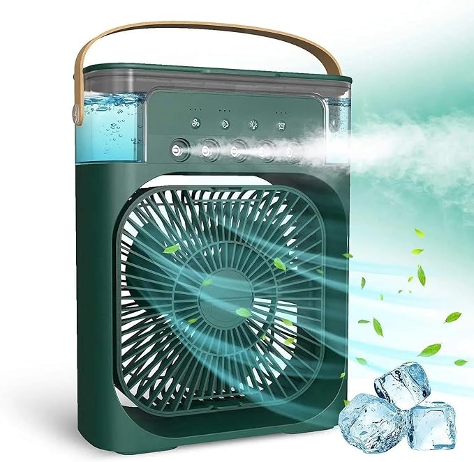 3-in-1 USB Mini Portable Air Conditioner with 7 Colors LED Light