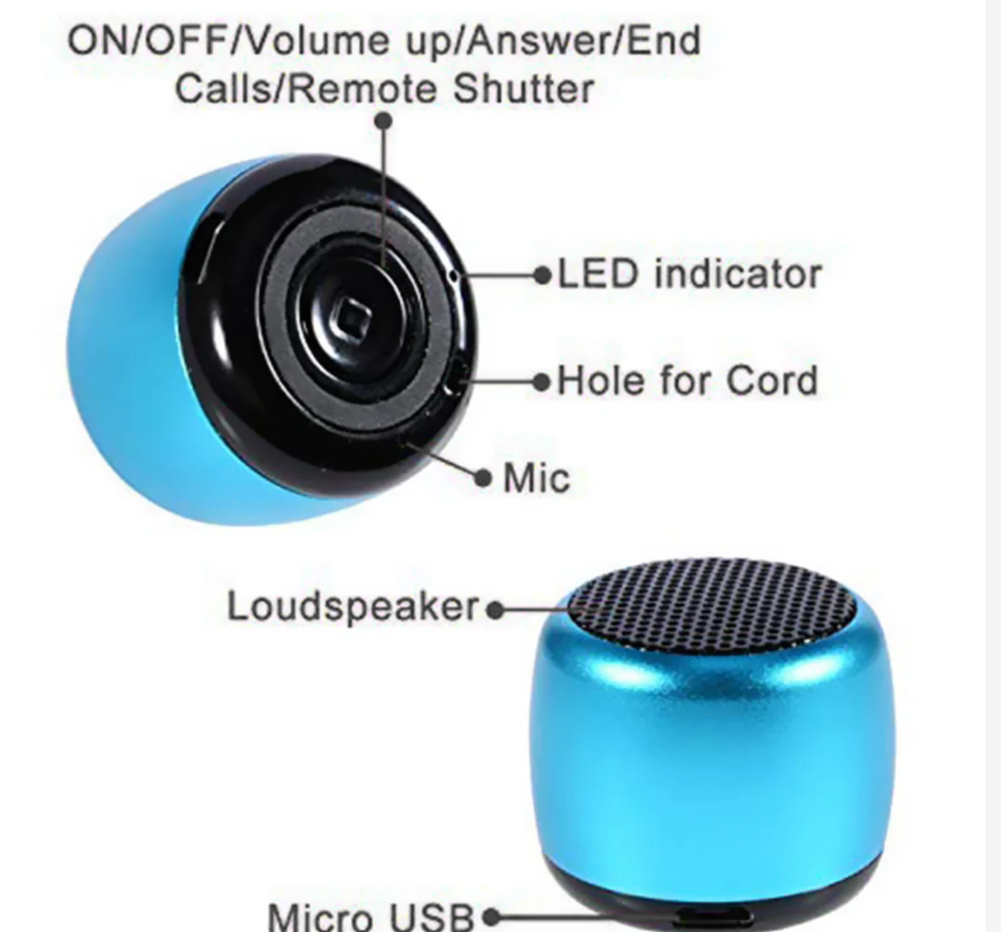 Ultra Mini Bluetooth Speaker | 3 Hr Playtime | 360 Crystal Sound & Bass