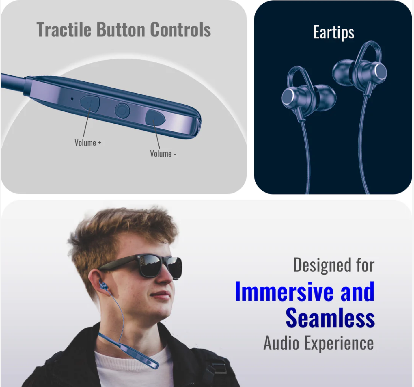 Verve Wireless Bluetooth Neckband | 40 Hr | High Bass | Metallic Touch | IPX Water Resistant | Vibration