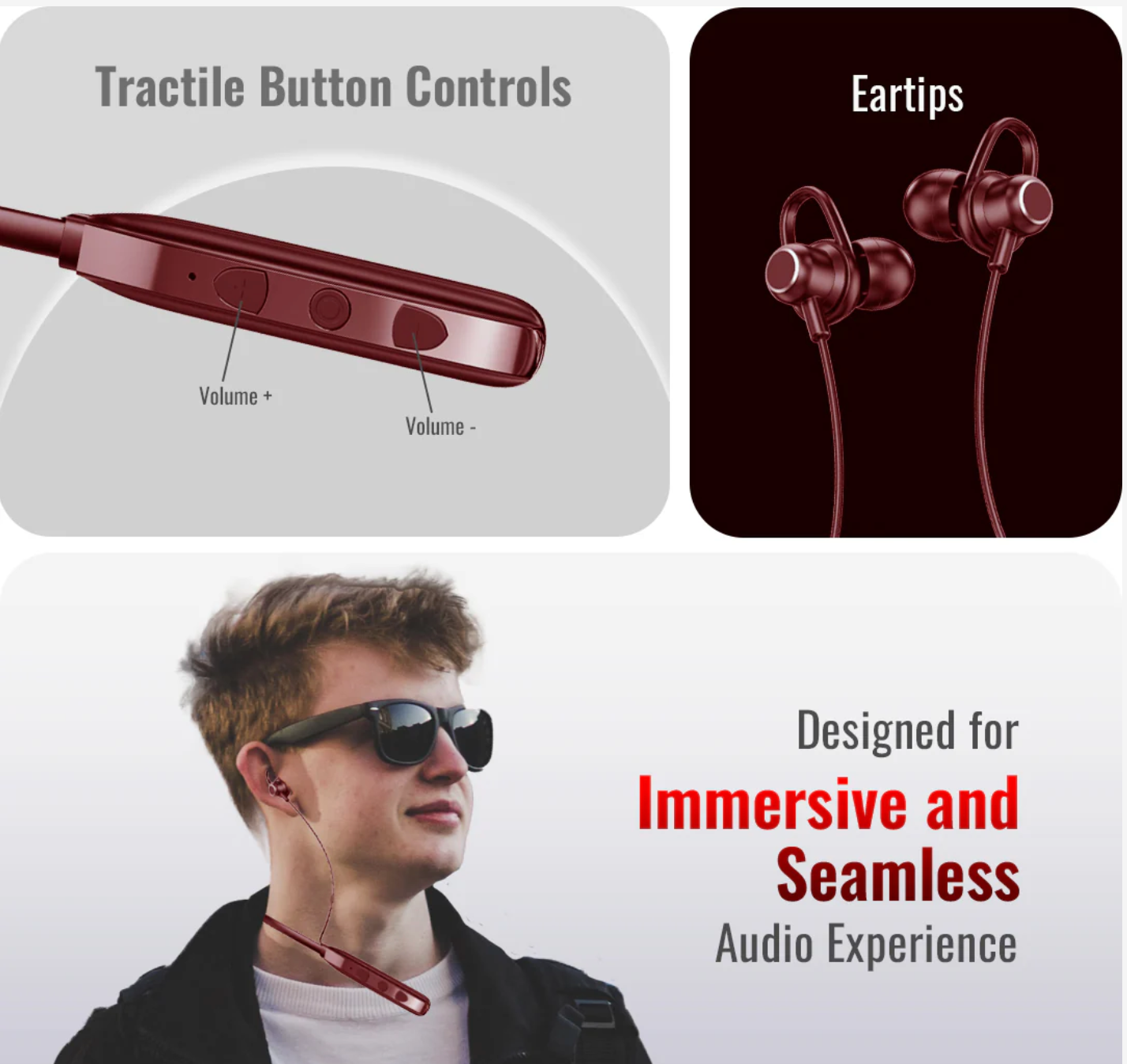 Verve Wireless Bluetooth Neckband | 40 Hr | High Bass | Metallic Touch | IPX Water Resistant | Vibration