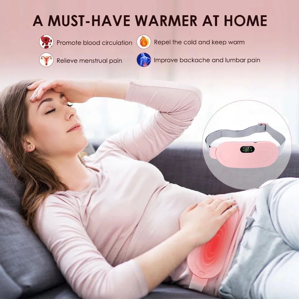 Period Cramp Relief Heating Pad with 4 Massage Modes