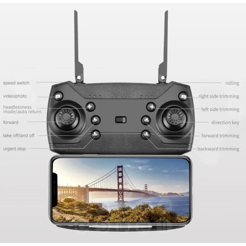 Dual Camera Drone E88 Pro RC Quadcopter Mainan Remote Dron Mini With Camera